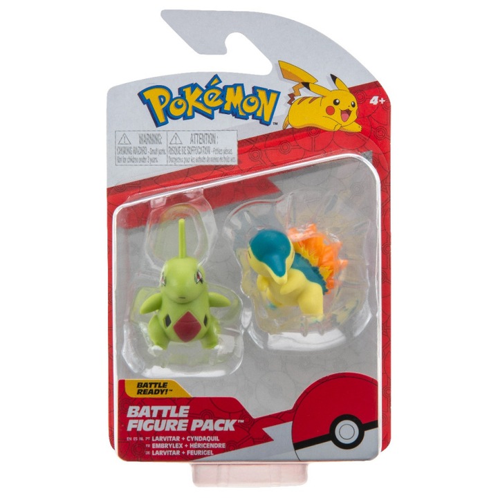2 db Pokemon Battle Ready Mini figurából álló készlet, Larvitar és Cyndaquil