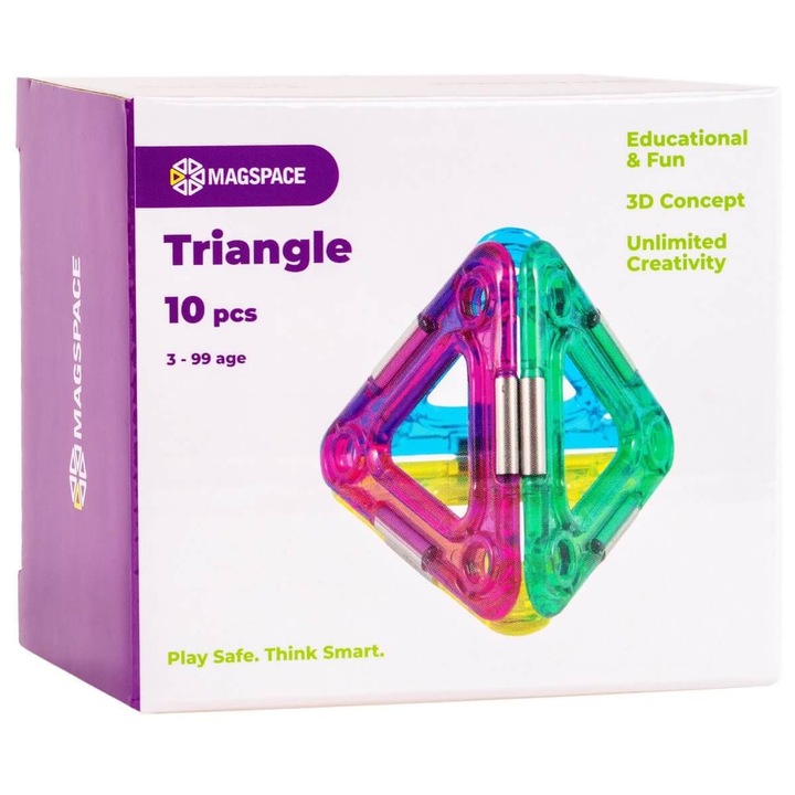 Конструктор Magspace - Triangle, Магнитен, 10 части