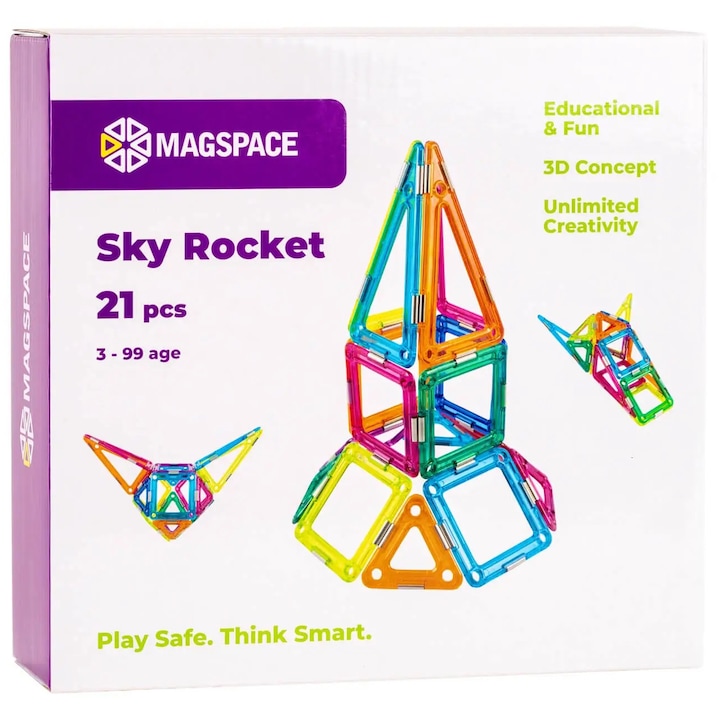 Конструктор Magspace - Sky Rocket, Магнитен, 21 части