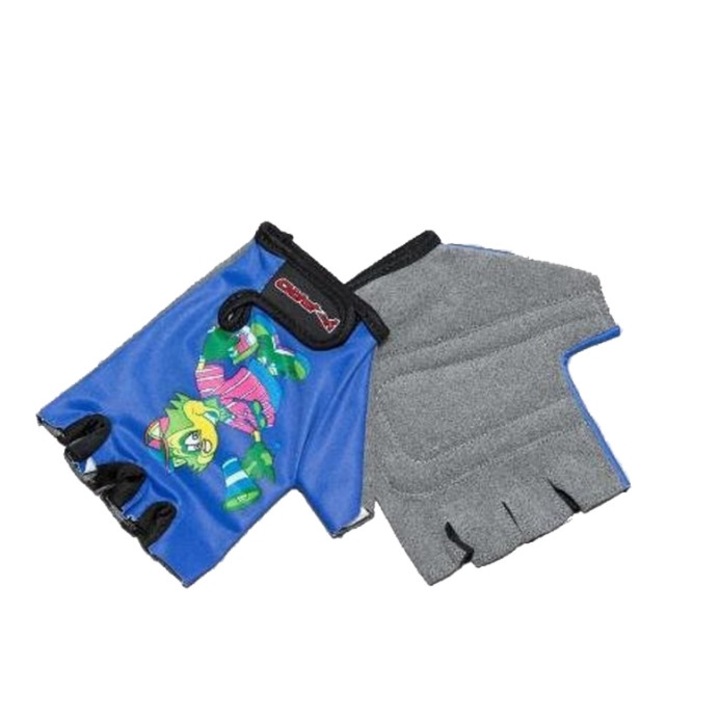 Manusi pentru copii din material respirabil albastru cu gri, Olympus, Marimea S