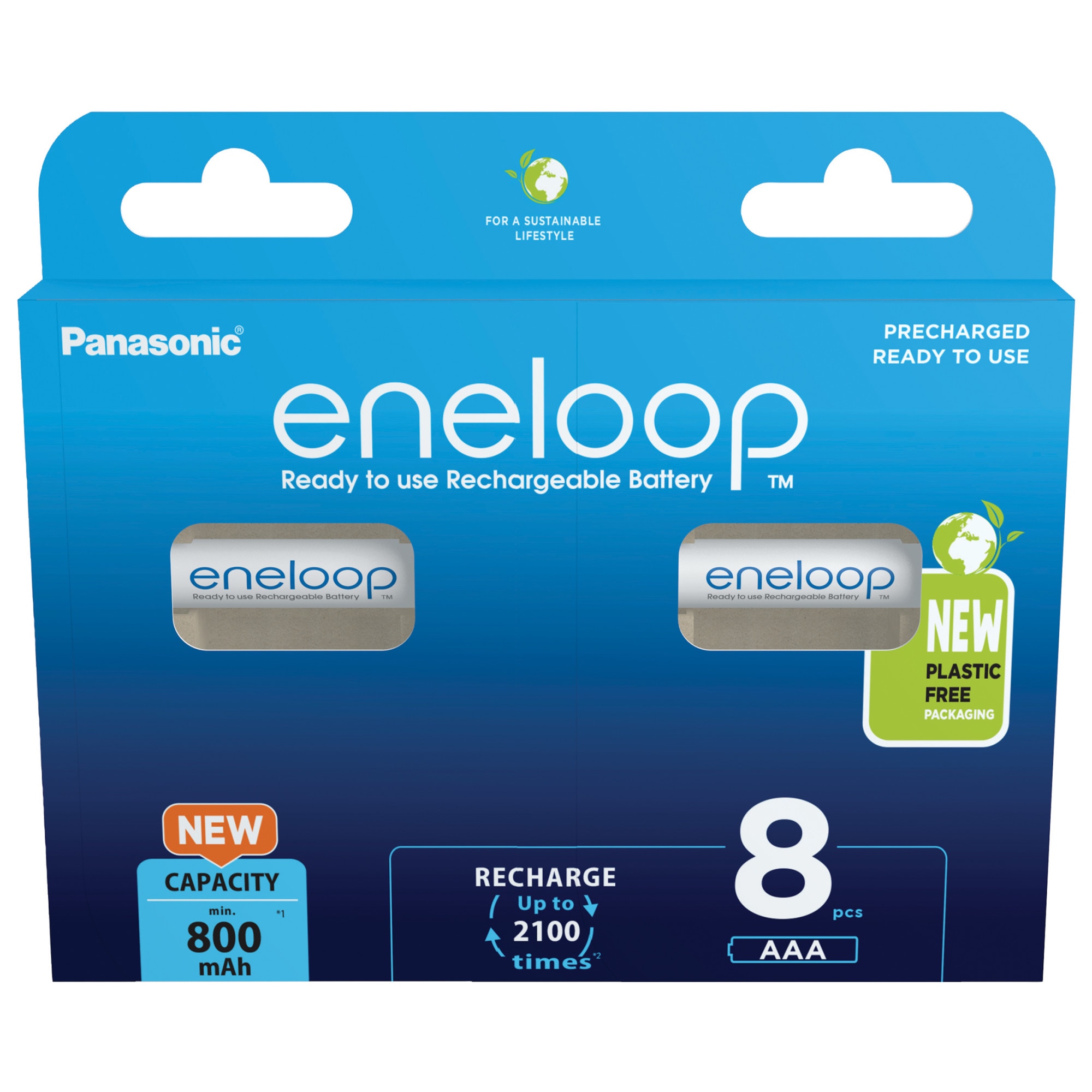 Acumulatori Panasonic Eneloop 2100 cicluri, 800mAh, R3 AAA Blister 8 ...