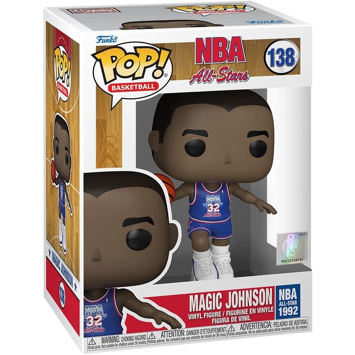 Figurina - NBA All-Star - Magic Johnson, Albastru, 9.5 cm
