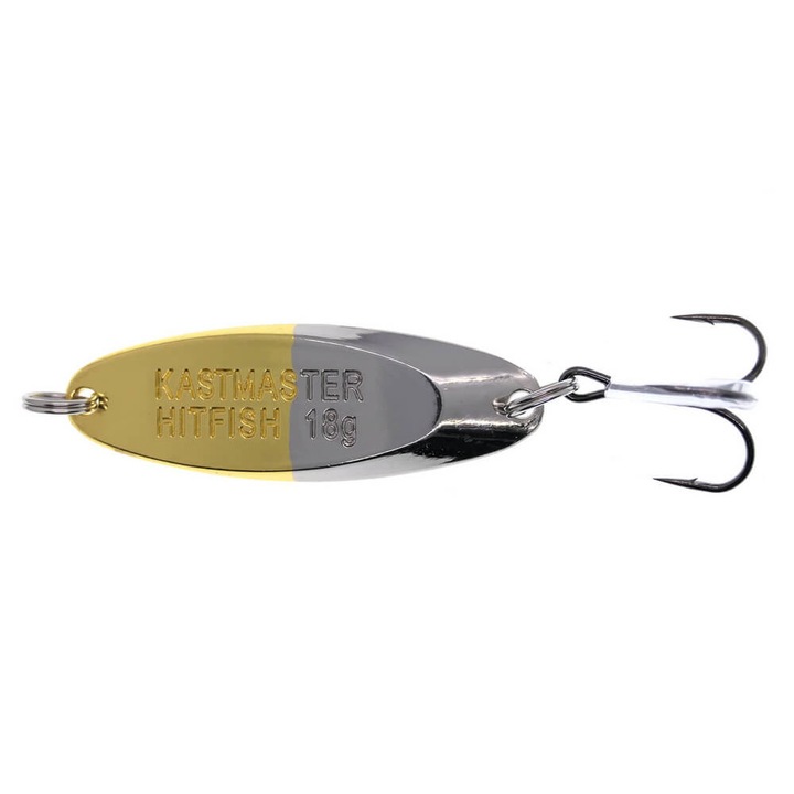 Lingurita oscilanta tip pilker Hitfish Kastmaster 5.4cm, 18gr, 14 Gold/Nickel, pentru pescuitul la avat, pastrav sau somn