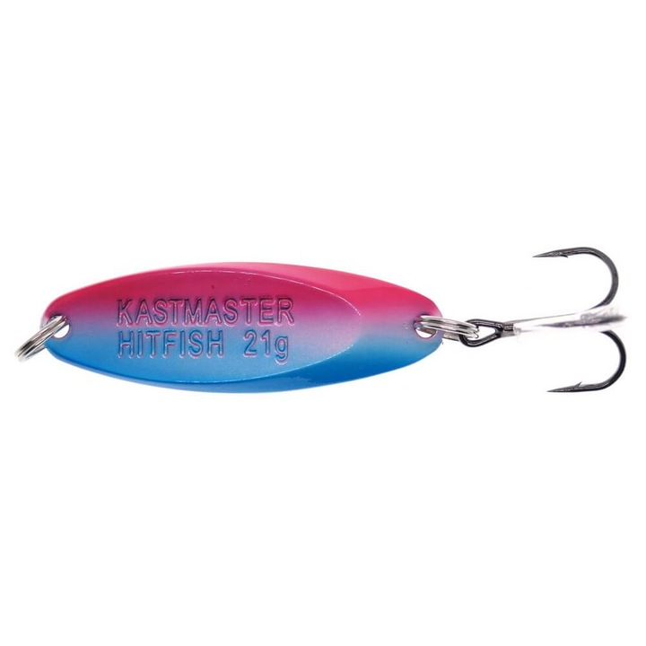 Lingurita oscilanta tip pilker Hitfish Kastmaster 5.6cm, 21gr, 21 Blue White Red, pentru pescuitul la avat, pastrav sau somn