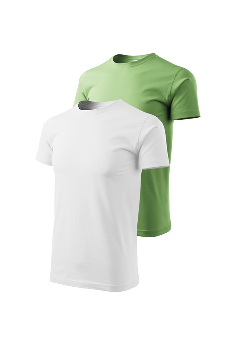 Set 2 tricouri de barbati, Malfini, Bassic New, XL, Alb/Verde Iarba