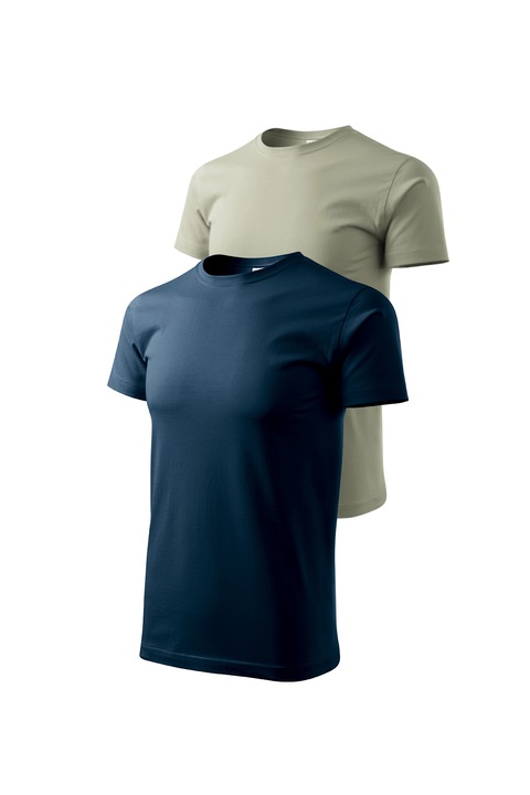 Set 2 tricouri de barbati, Malfini, Bassic New, 2XL, Albastru Marin/Kaki Deschis