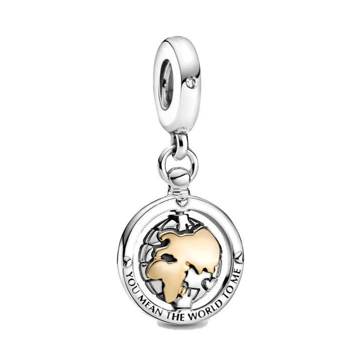 Talisman kompatibilis Pandora Charm 925 ezüst színben – Te jelented nekem a világot