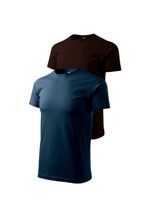 Set 2 tricouri de barbati, Malfini, Bassic New, XS - 3XL, Albastru Marin si diverse culori 1, Maro cafeniu/Bleumarin