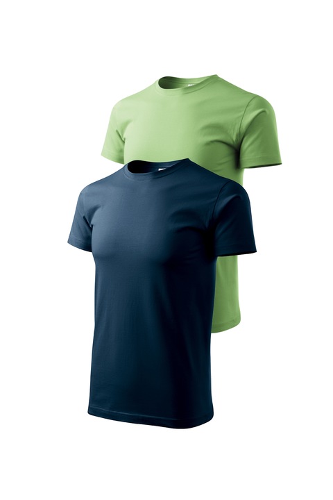Set 2 tricouri de barbati, Malfini, Bassic New, L, Albastru Marin/Verde Iarba