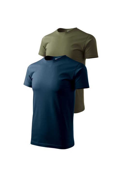 Set 2 tricouri de barbati, Malfini, Bassic New, L, Albastru Marin/Military