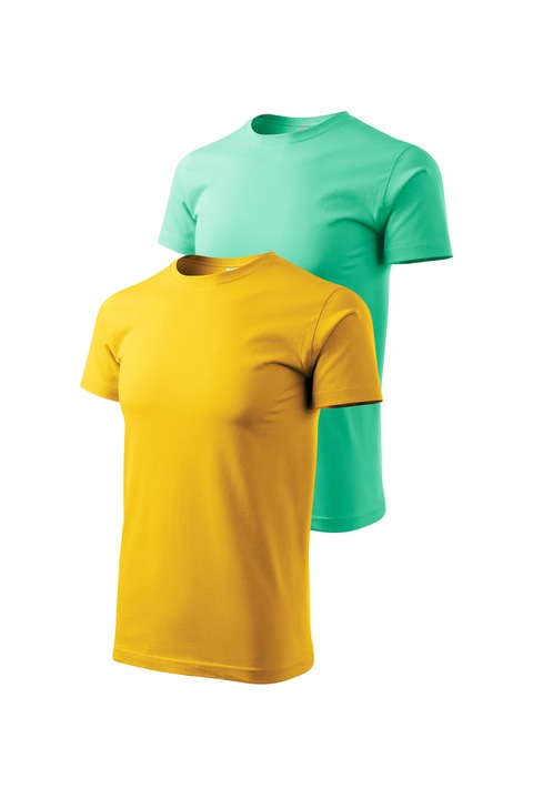 Set 2 tricouri de barbati, Malfini, Bassic New, XS - 3XL, Multicolor setul 1, Galben/Verde menta