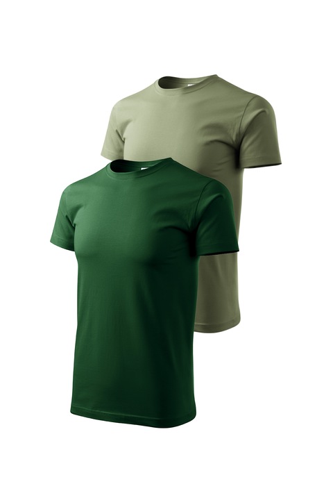 Set 2 tricouri de barbati, Malfini, Bassic New, XS - 3XL, Verde sticla si diverse culori 1, Kaki/Verde sticla