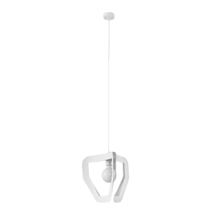 Lampa suspendata Tres alb otel 1 bec neregulat industrial de interior