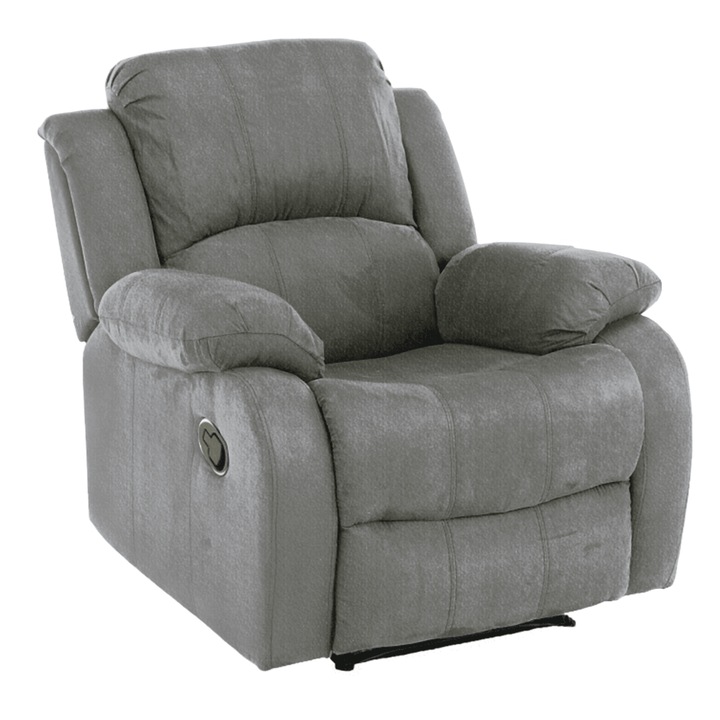 Кресло реклайнер сива текстилна тапицерия Askoy 87x92x97 см