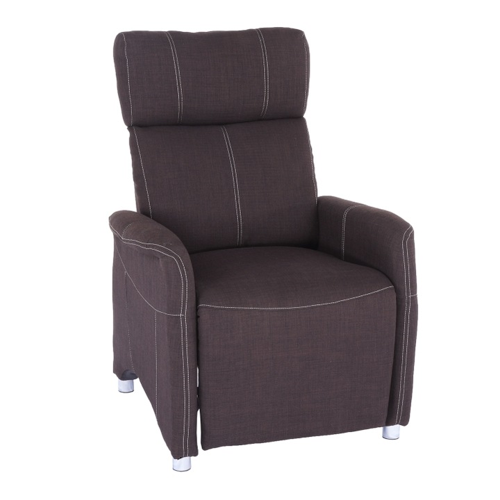 Кресло реклайнер кафява текстилна тапицерия Forest 78x90x114 см