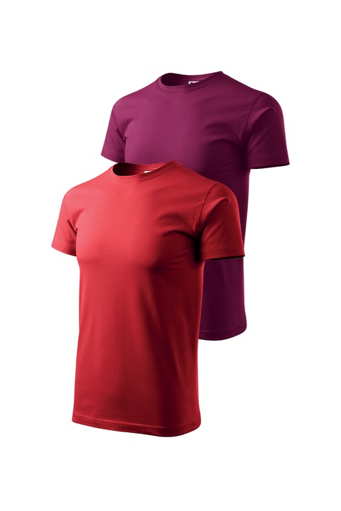 Set 2 tricouri de barbati, Malfini, Bassic New, XS - 3XL, Rosu si diverse culori 2, Rosu/Rododendron