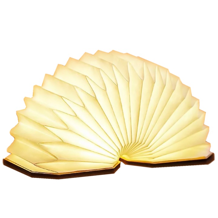 Lampa organica bambus cu led, activare prin deschidere, prindere magnetica, impermeabila, lumina alba si galbena, CLD- CareLoveDevotion