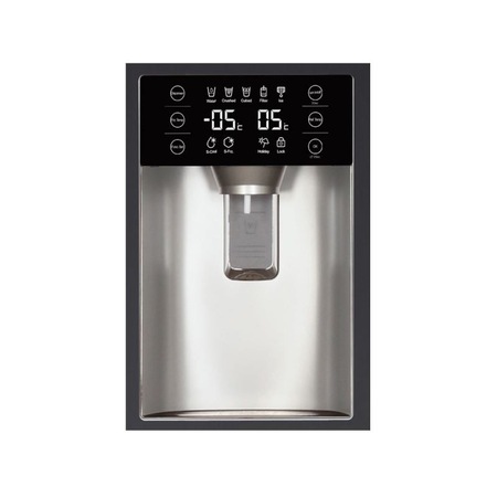Side by Side Haier HRF-628AN6, 550 l, Clasa A+, No Frost, Usa Bar, H 179 cm, Negru Obsidian/ Gri inchis