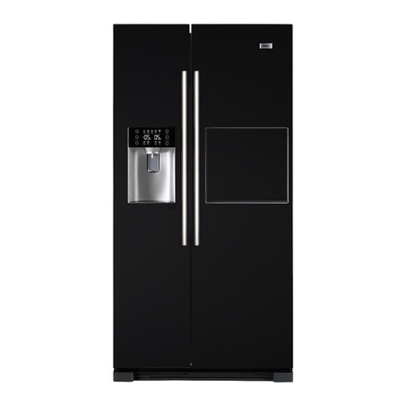 Side by Side Haier HRF-628AN6, 550 l, Clasa A+, No Frost, Usa Bar, H 179 cm, Negru Obsidian/ Gri inchis