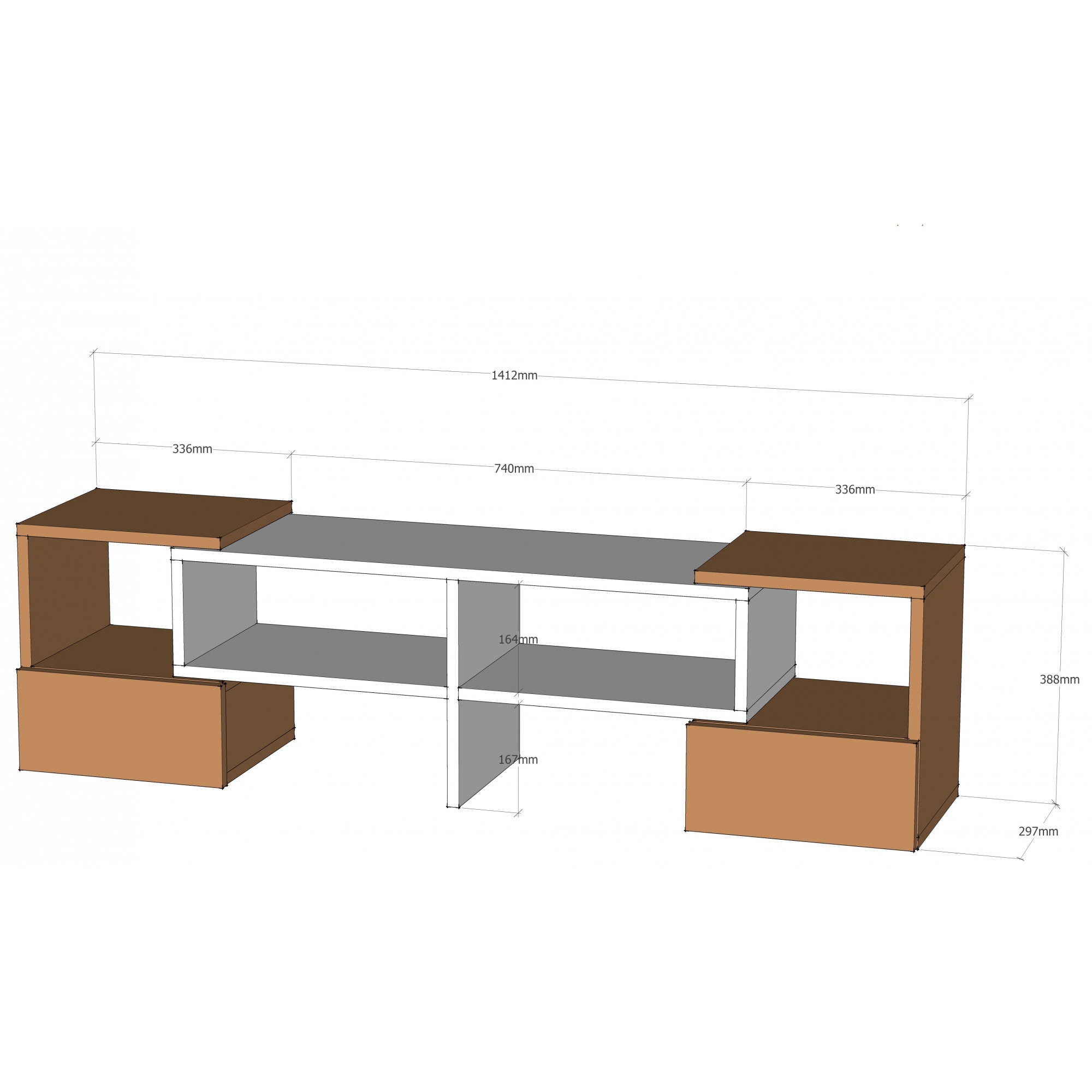 Comoda Tv Fold 38.8x141.2x29.7 cm