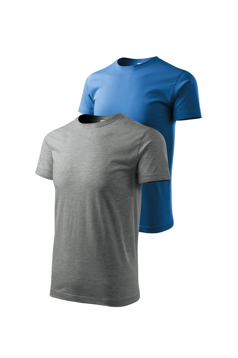 2 db-os férfi póló szett, Malfini, Bassic New, XS - 3XL, Sötétszürke és különböző színek 1, Azúrkék/Sötétszürke