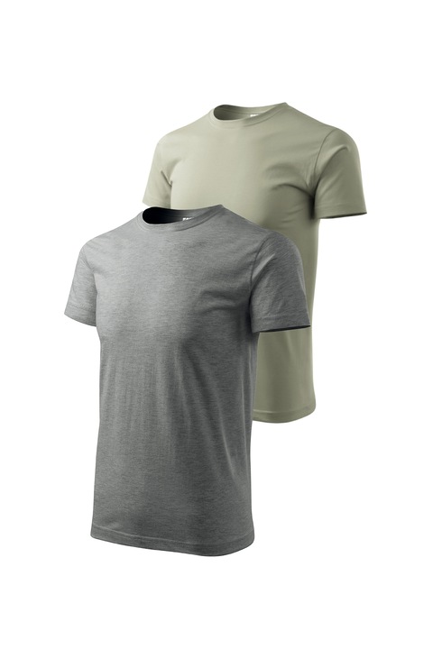 2 db-os férfi póló szett, Malfini, Bassic New, XS - 3XL, Sötétszürke és különböző színek 1, Világos khaki/Sötétszürke
