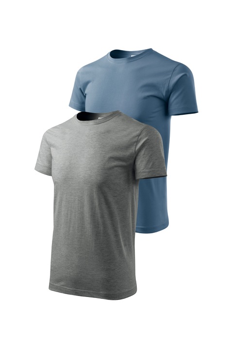 Set 2 tricouri de barbati, Malfini, Bassic New, XS - 3XL, Gri inchis si diverse culori 2, Albastru inchis/Gri inchis
