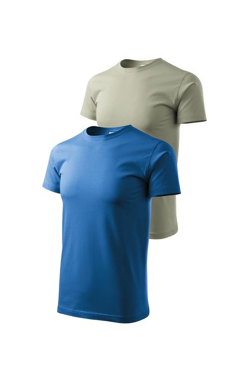 Set 2 tricouri de barbati, Malfini, Bassic New, XS - 3XL, Albastru azuriu si diverse culori 1, Albastru azur/Kaki deschis