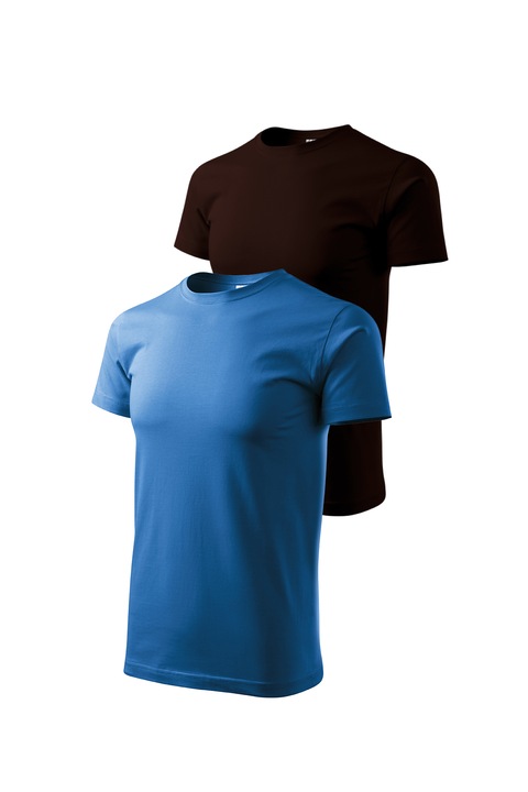 2 db-os férfi póló szett, Malfini, Bassic New, XS - 3XL, azúrkék és különböző színekben 1, Kávébarna/Azúrkék