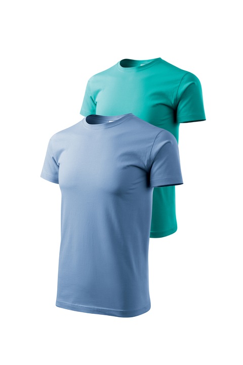 Set 2 tricouri de barbati, Malfini, Bassic New, XS - 3XL, Albastru deschis si diverse culori 1, Verde smarald/Albastru deschis