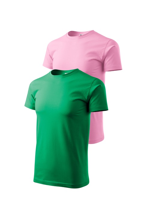 Set 2 tricouri de barbati, Malfini, Bassic New, S, Verde mediu/Roz