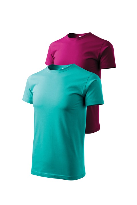 Set 2 tricouri de barbati, Malfini, Bassic New, 3XL, Verde smarald/Rosu Fucsie
