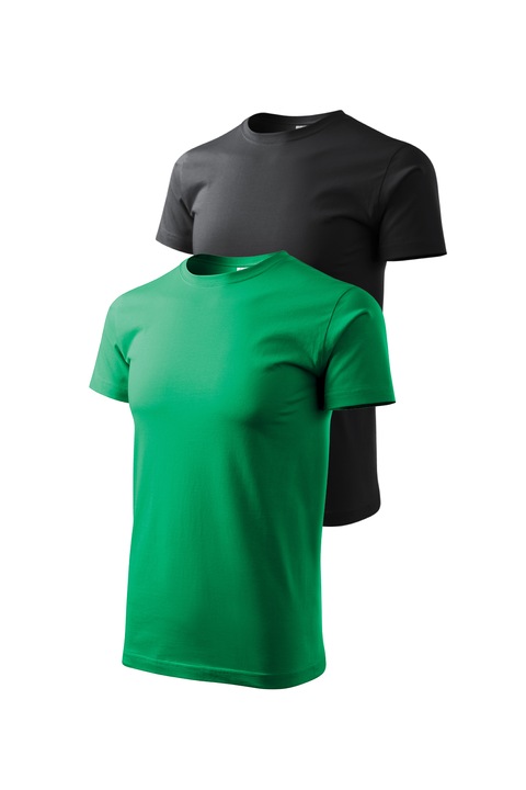 Set 2 tricouri de barbati, Malfini, Bassic New, L, Verde mediu/Ebony Gray