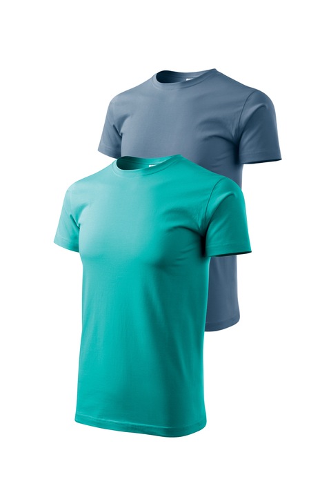 Set 2 tricouri de barbati, Malfini, Bassic New, L, Verde smarald/Denim