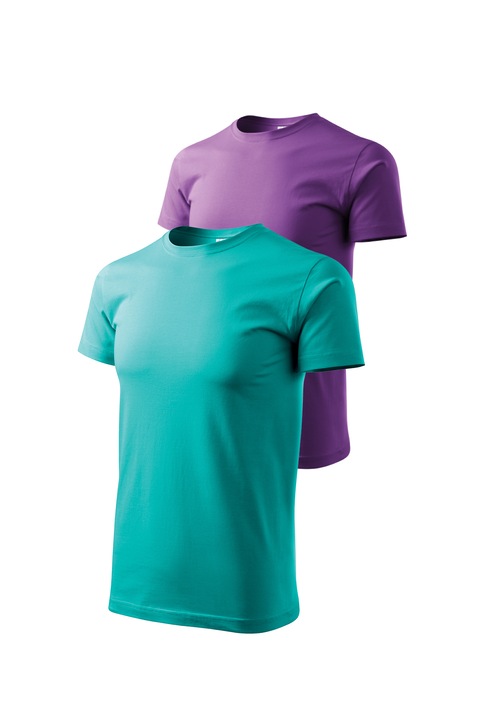 Set 2 tricouri de barbati, Malfini, Bassic New, 3XL, Verde smarald/Violet