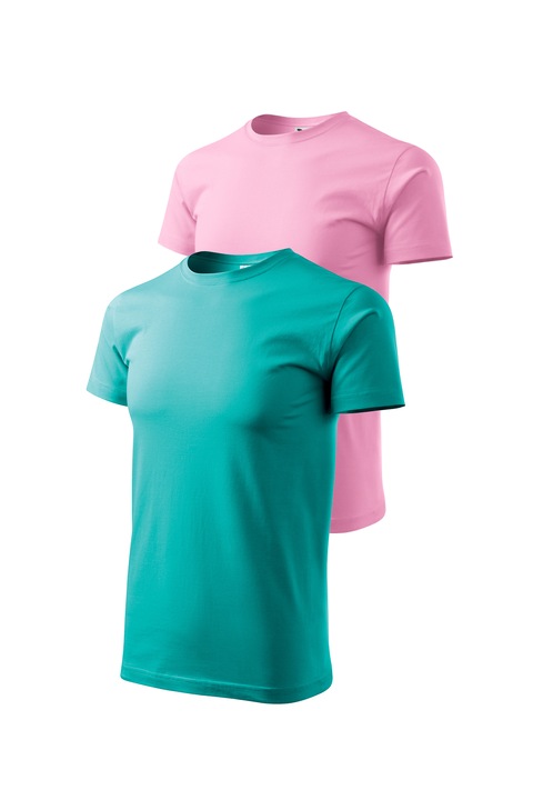 Set 2 tricouri de barbati, Malfini, Bassic New, XL, Verde smarald/Roz