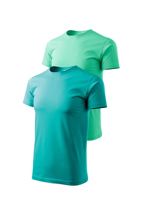 Set 2 tricouri de barbati, Malfini, Bassic New, M, Verde smarald/Verde Menta