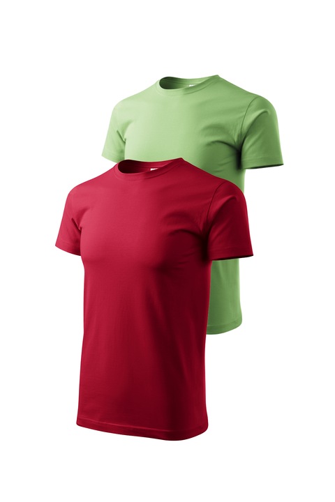Set 2 tricouri de barbati, Malfini, Bassic New, S, Rosu malboro/Verde Iarba