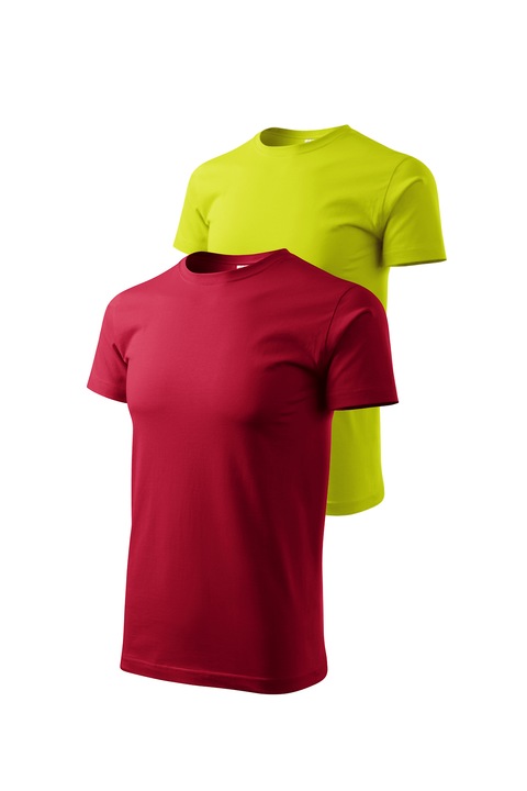 Set 2 tricouri de barbati, Malfini, Bassic New, L, Rosu malboro/Lime