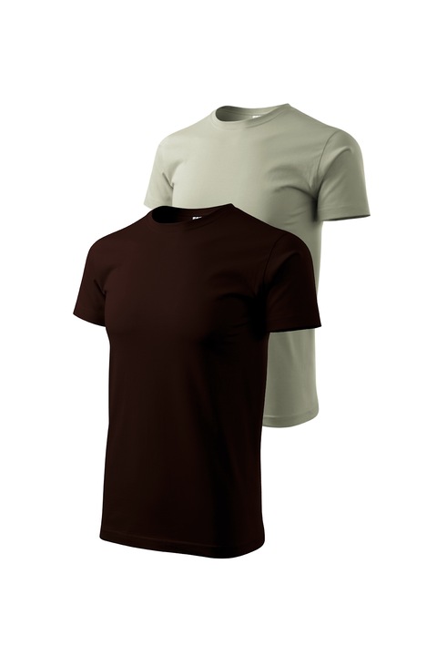 Set 2 tricouri de barbati, Malfini, Bassic New, 3XL, Cafea/Kaki Deschis