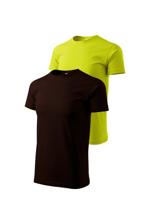 Set 2 tricouri de barbati, Malfini, Bassic New, M, Cafea/Lime