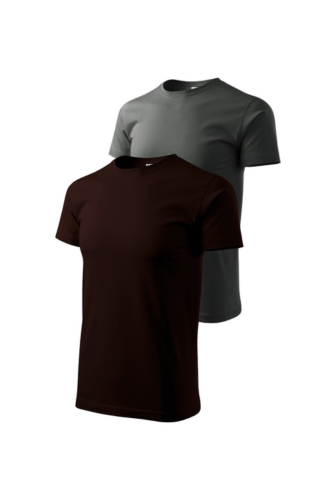 Set 2 tricouri de barbati, Malfini, Bassic New, L, Cafea/Gri Ardezie