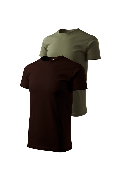 Set 2 tricouri de barbati, Malfini, Bassic New, 2XL, Cafea/Military