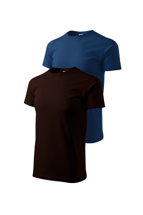 Set 2 tricouri de barbati, Malfini, Bassic New, L, Cafea/Midnight Blue
