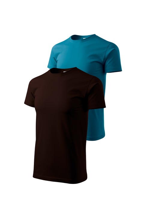 Set 2 tricouri de barbati, Malfini, Bassic New, XL, Cafea/Albastru Petrol