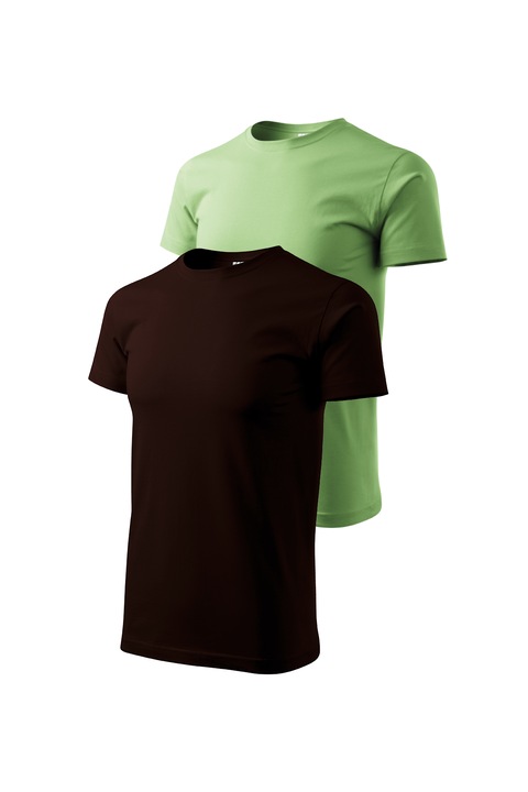 Set 2 tricouri de barbati, Malfini, Bassic New, S, Cafea/Verde Iarba