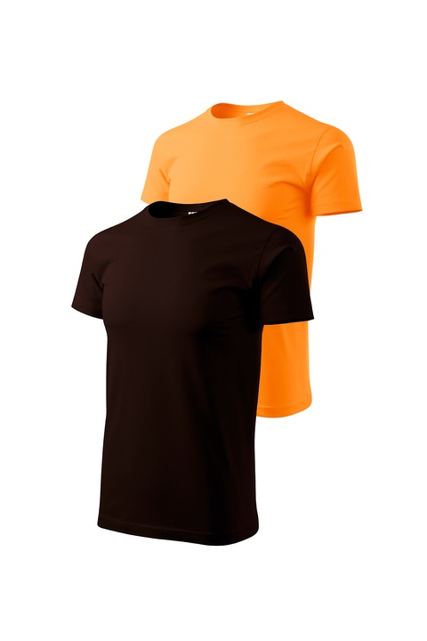 Set 2 tricouri de barbati, Malfini, Bassic New, XL, Cafea/Tangerine Orange