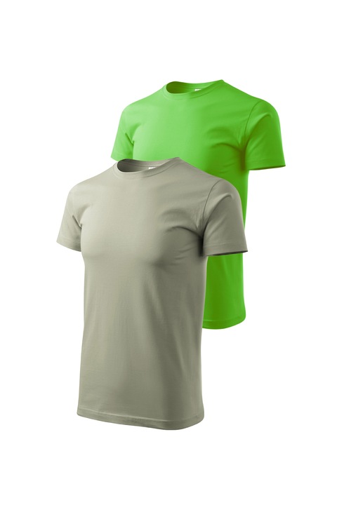 Set 2 tricouri de barbati, Malfini, Bassic New, XL, Kaki deschis/Verde Mar