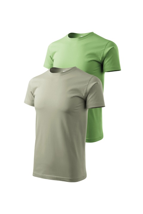 Set 2 tricouri de barbati, Malfini, Bassic New, 3XL, Kaki deschis/Verde Iarba