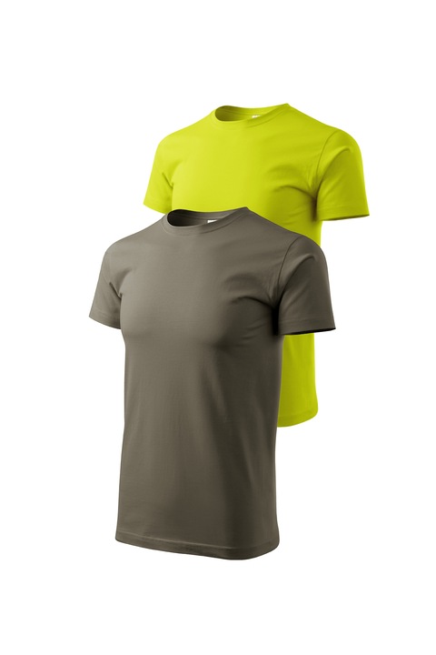 Set 2 tricouri de barbati, Malfini, Bassic New, XS - 3XL, Army si diverse culori 1, Kaki/Verde lime